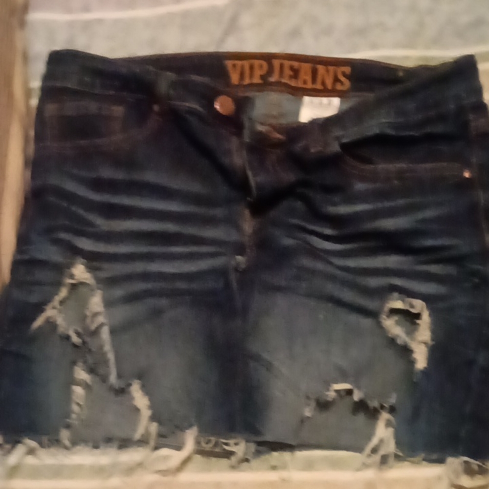 A hype jean torn skirt